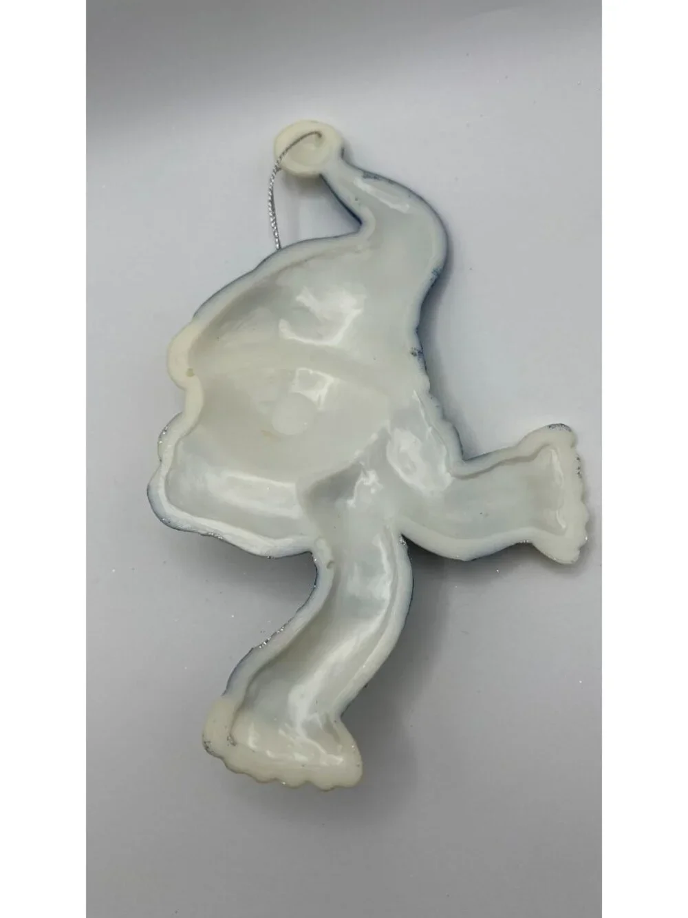 Snowman Christmas Ornament With Glittery Blue Hat & Scarf